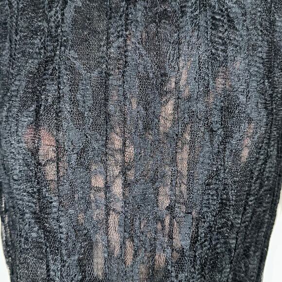Alberto Makali Sheer Lace Sequin Animal Print Long Sleeve Top Size Medium - Picture 8 of 11